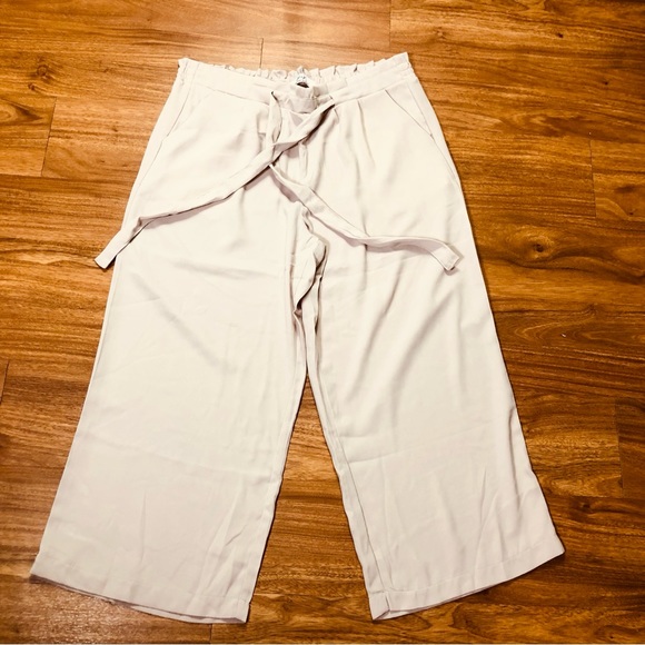 H&H Harmony & Havoc women’s crop wide leg pull on front tie pants pockets Sz 12 - Picture 1 of 8